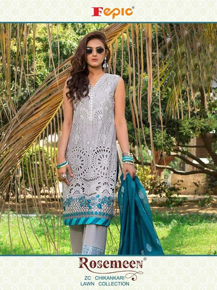 Fepic Rosemeen Zc Chikankari Lawn